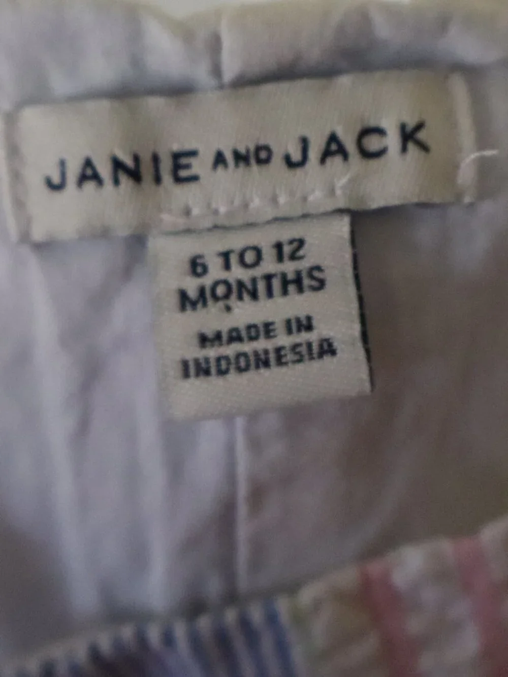 Janie and Jack Seersucker Stripe Shortall Romper 6–12 Months Pastel